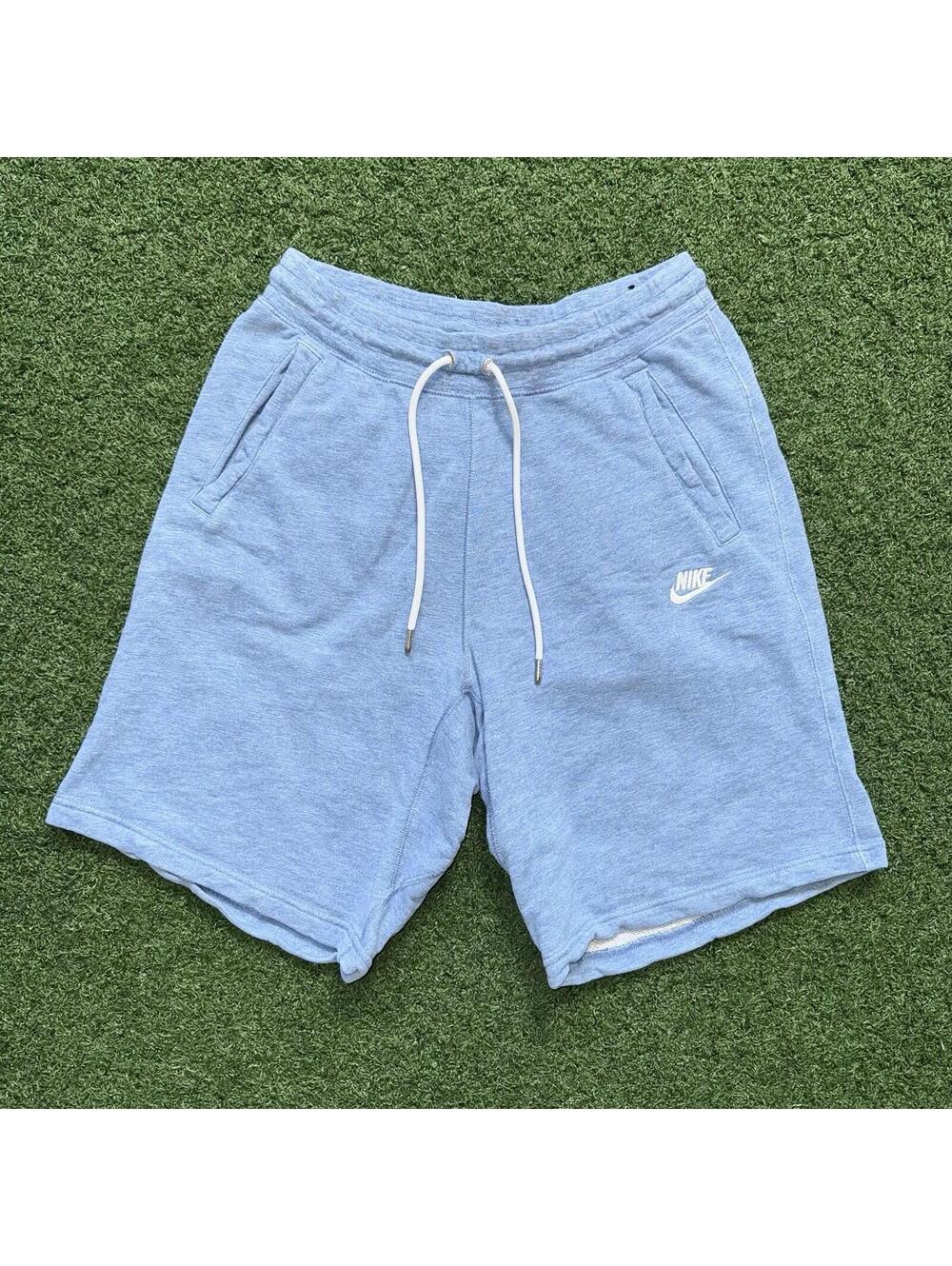 Nike Men's Sportswear Club French Terry shorts Size L Light Blue Zip Pocket Gym